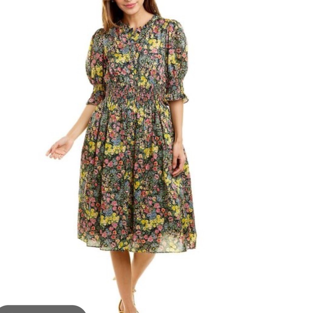 LoveShackFancy Christabel Silk-Blend Dress EUC